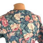 Krazy Kat Vintage 90s Floral Button Up Shirt Blue Pink Green Peter Pan Collar Cottagecore Photo 5