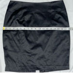 Bebe Y2K 2b Black Satin Ruffle Bustle Back Slit Straight Mini Pencil Skirt Small Business Casual Sexy Cocktail Photo 12