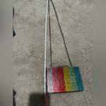 ZARA  Rainbow Glitter Metallic Clutch Shoulder Bag Handbag Purse Chain Photo 6
