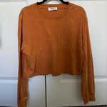 Double Zero NWOT Cropped Mustard Acid Wash Long Sleeve Shirt Photo 0