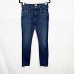 Mother Denim The Looker Ankle Fray Skinny Cigarettes Jeans Girl Crush Blue Wash Size 28 Photo 2