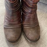 Freebird by Steven CAIN Women’s 8 Brown Leather Strappy Boots Block Heel Photo 1