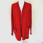 Madewell Women's Sweater Cardigan Burnt Orange Bradley Pockets Open Front Size L Photo 0