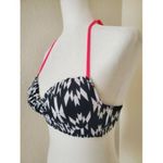 Victoria's Secret Halter Pushup Plunge Geometric Zebra Black Bikini Top 34B Size M Photo 3