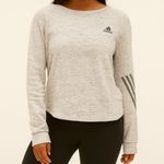 Adidas Gray Cropped Long Sleeve Sweatshirt Size Medium Photo 0