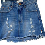 One Teaspoon One X 2020 Mini Distressed High Waisted Denim Skirt sz 24 Preppy Photo 0