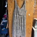 Avenue Long V Neck Brown/ Beige Dress Sz 24 Brown Photo 1