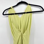 Song of Style Zinnia Maxi Halter Dress Ruched Slit Open Back Key Lime Small Sexy Yellow Photo 4