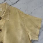Blue Fish Vintage Linen Button Up Tunic 1999 Shirt Lagenlook Butter Yellow XXL Size 2X Photo 4
