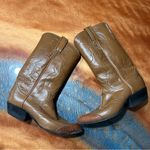 Tony Lama Vintage  Leather Cowgirl Boots Carmel Tan Photo 11