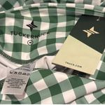 Tuckernuck Trellis Gingham Biker Shorts M NWT Green White 6” High Waist Pockets Size M Photo 4