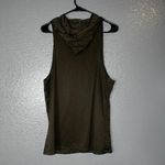 We1Fit Women’s Sleeveless Hoodie Tank Top Size Small – Olive Green Textured Acti Brown Photo 2