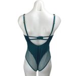 Victoria's Secret  Green Crisscross Corset Mesh Lingerie Teddy Bodysuit Size M Photo 2