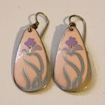 Laurel Burch Pink and Purple Floral Earrings Photo 0