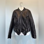  100% Leather Black Moto Jacket hook closure Hinge Size 1 Photo 15