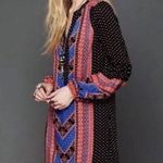 Free People  Peacemaker Tunic Dress Aztec Print High Low Vneck Boho Gypsy Rayon Photo 2