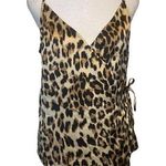 Lulus Madelynn brown leopard print tie-front top size M Photo 0