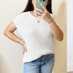 Eileen Fisher  White Cotton Knit Oversized Tank Vest Top Small Photo 0
