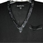 Elizabeth and James  Black Top With Genuine Leather Trim Photo 1