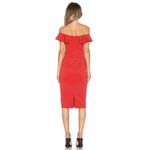 Yumi Kim Red Under Your Spell Mini Dress Off Shoulder Ruffle Detail Scuba Sm New Photo 3