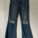 American Eagle Outfitters Ripped Wide Leg Blue Jeans Photo 0