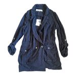Free People Charley Linen Blazer In Midnight Photo 1