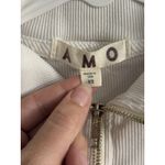 AMO Ribbed Cropped Short Sleeve W/Quarter Zip Collar 100% Cotton Baby Tee White Size XS Photo 1