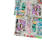 Vintage 80s Gray Rainbow Blue Pink Swirl Satin Scoop Neck Blouse size 10 / M Size M Photo 9