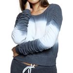 Chaser Bliss Tie Dye Knit Shirred Long Sleeve Pullover Sweater Blue Size XS Photo 0