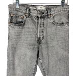 MNG Mango Havana Cropped Straight Fit Button Fly Charcoal Gray Jeans Size 8 Black Photo 3