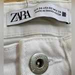 ZARA  Women’s Size 2 Original Jeans Denim Wear White Skinny Jeans W/ Raw Edge Hem Photo 6