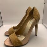 Rachel Roy  Rose Gold And Cork Open Toe Heels Sz 7.5M Photo 2