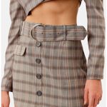 For Love & Lemons Tan Brown Asymmetrical A-line Mini Skirt Photo 1