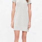 Madewell Button Back Cream/Gray Striped Mini T-Shirt Dress Photo 0