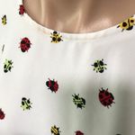 Modcloth Lady Bug Swarm High Low Print Shirt White Photo 3