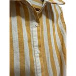 After Market  Yellow White Stripe Sleeveless Tie Front Collared Shirt Size M Photo 4