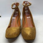 Coach Gold Suede Kitten Heels Ankle Straps 8.5 Photo 1