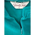 Vanity Fair Vintage Teal Zipper Front Robe Maxi Long Sleeve Womens Size Small P Photo 2