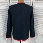 Cherokee Vintage  Embroidered Beaded Holiday Cardigan Sweater Black Multi Small Photo 3