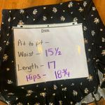 Forever 21 Floral Mini Skirt Large Black Adjustable Drawstring Front Ruffle Photo 5