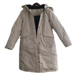 L.L.Bean Beige Goose Down Hooded Puffer Coat Winter Coat Jacket Size M Photo 5