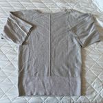 Talbots  Sweater Womens Medium Silver 3/4 Sleeve Crew Neck Lightweight Pullover Photo 8
