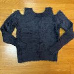 Anthropologie  Moth Gray Fuzzy Boho Chic Coastal Cowgirl Career Preppy Sweater S Photo 5