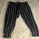La Gypsy Black and White Striped Pants with Tie Waist Photo 0