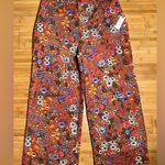 Anthropologie Maeve Floral Flower Power Wide Leg High Waist Crop Pants|Size:14 Photo 2