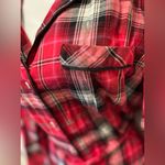 Victoria's Secret Victoria’s Secret Plaid Flannel Romper Sleepwear M Red Belted Button Up Preppy Photo 6