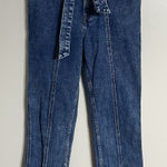 Abercrombie & Fitch Jeans Women 00 24 Blue A&F Mom Jean High Waist Belted Fray Photo 0