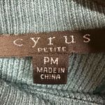Cyrus  | Petite Medium Buttery Soft Blue Teal‎ Knit Pullover Sweater 1/4 Zip Warm Photo 6