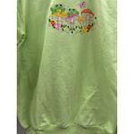 Cute Frog Mushroom Embroidered Lime Green Crewneck Sweatshirt Size L Photo 4