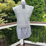 Fate BY LED Layered cotton striped shirt button down tunic 2 piece set Sz L Gray Size L Photo 4